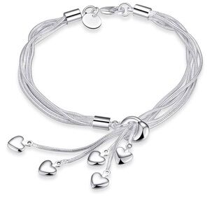 Sterling 925 Silver Heart Charm non traditional Bracelet